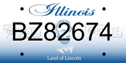 BZ82674 Illinois License Plate