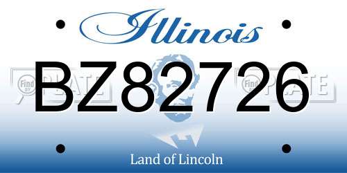 BZ82726 Illinois License Plate