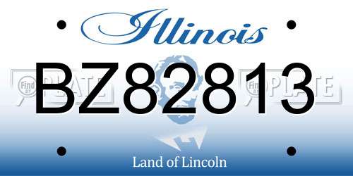 BZ82813 Illinois License Plate