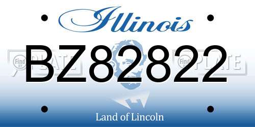 BZ82822 Illinois License Plate