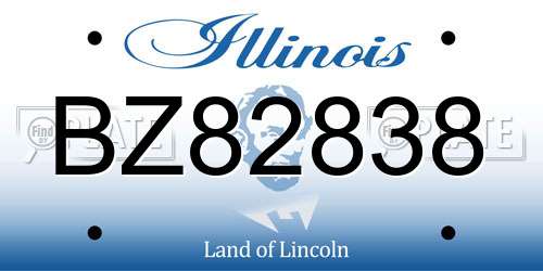 BZ82838 Illinois License Plate