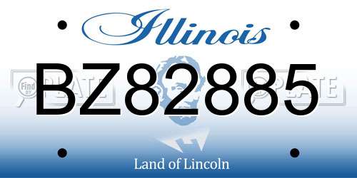 BZ82885 Illinois License Plate