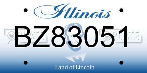 BZ83051 Illinois License Plate