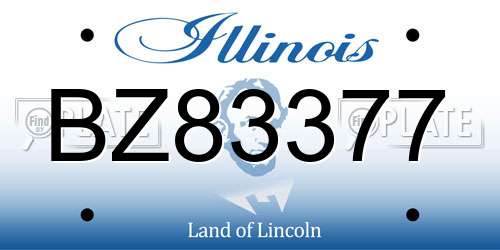 BZ83377 Illinois License Plate