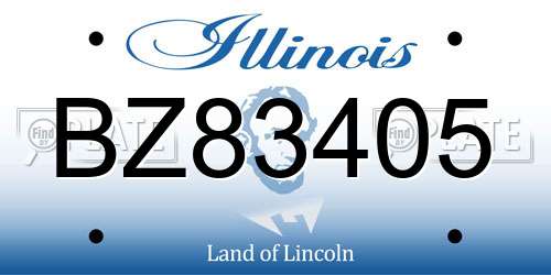 BZ83405 Illinois License Plate