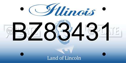 BZ83431 Illinois License Plate