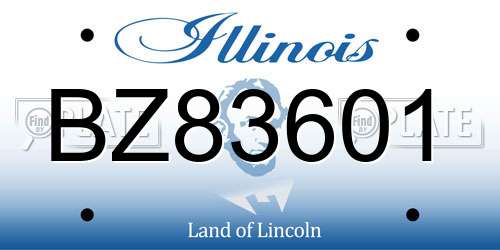 BZ83601 Illinois License Plate