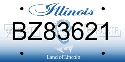 BZ83621 Illinois License Plate