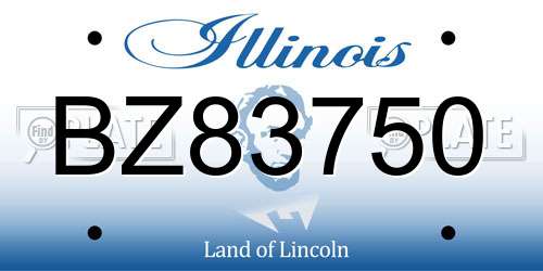 BZ83750 Illinois License Plate
