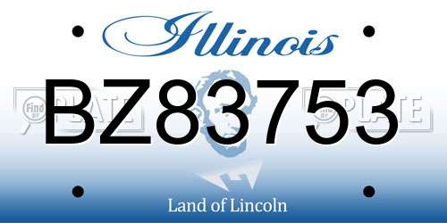 BZ83753 Illinois License Plate