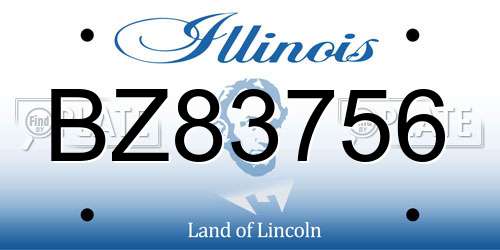 BZ83756 Illinois License Plate