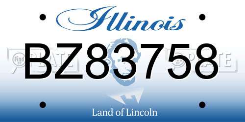 BZ83758 Illinois License Plate
