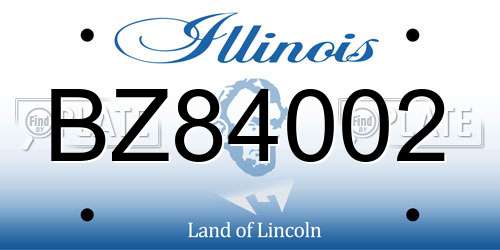 BZ84002 Illinois License Plate