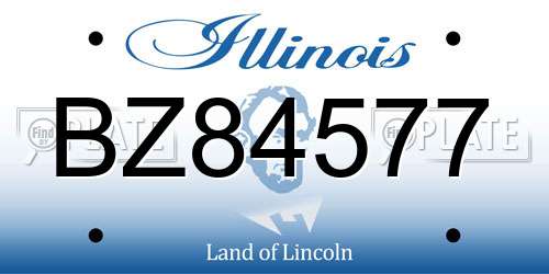 BZ84577 Illinois License Plate
