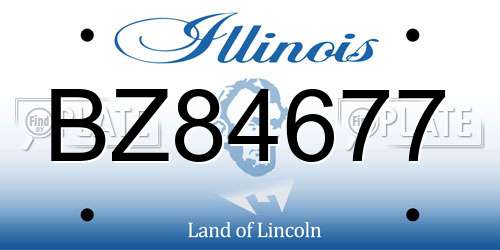 BZ84677 Illinois License Plate