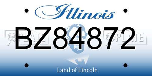 BZ84872 Illinois License Plate