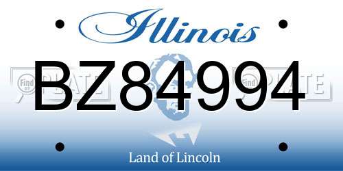 BZ84994 Illinois License Plate