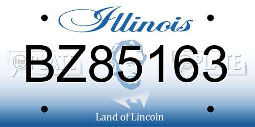 BZ85163 Illinois License Plate