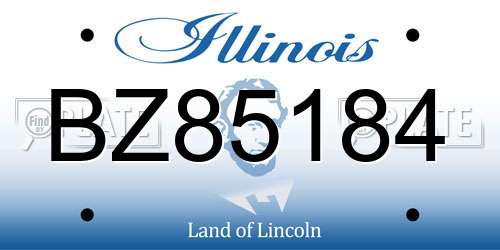 BZ85184 Illinois License Plate