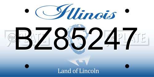 BZ85247 Illinois License Plate