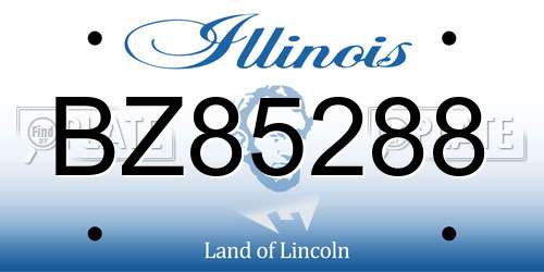 BZ85288 Illinois License Plate