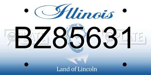 BZ85631 Illinois License Plate