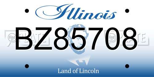 BZ85708 Illinois License Plate