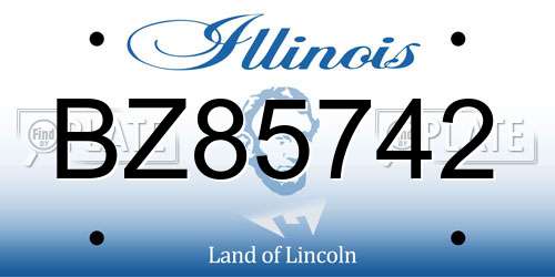 BZ85742 Illinois License Plate