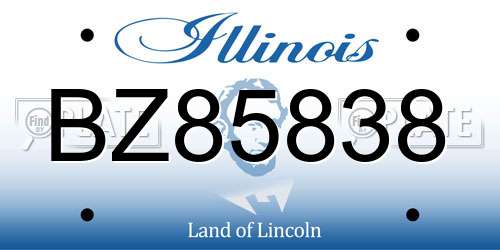 BZ85838 Illinois License Plate