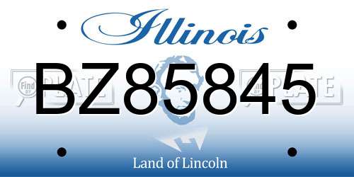 BZ85845 Illinois License Plate