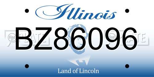 BZ86096 Illinois License Plate