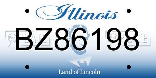 BZ86198 Illinois License Plate