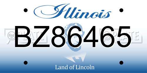 BZ86465 Illinois License Plate