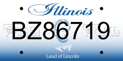 BZ86719 Illinois License Plate