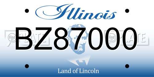 BZ87000 Illinois License Plate
