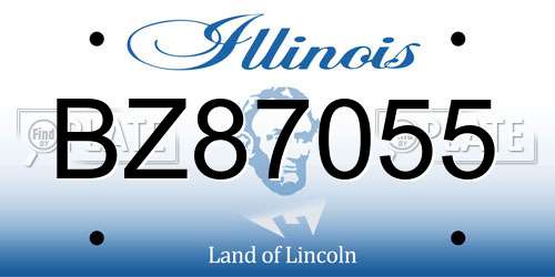 BZ87055 Illinois License Plate