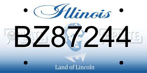 BZ87244 Illinois License Plate