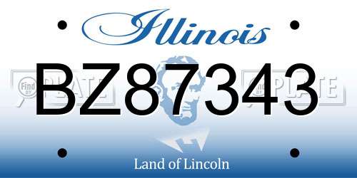 BZ87343 Illinois License Plate