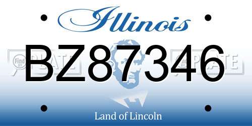 BZ87346 Illinois License Plate