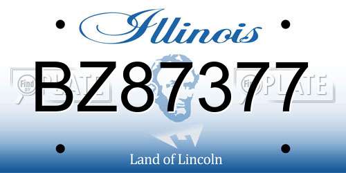 BZ87377 Illinois License Plate
