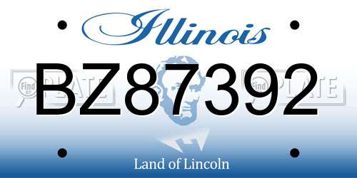 BZ87392 Illinois License Plate