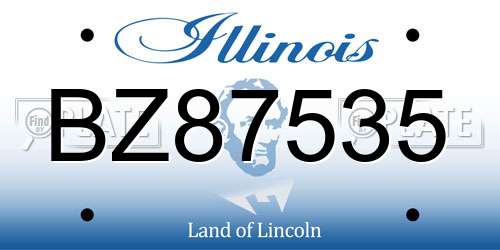 BZ87535 Illinois License Plate