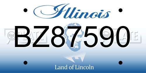 BZ87590 Illinois License Plate