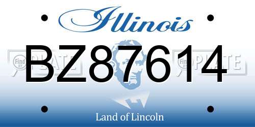 BZ87614 Illinois License Plate