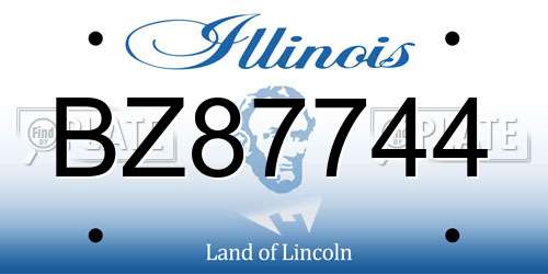 BZ87744 Illinois License Plate
