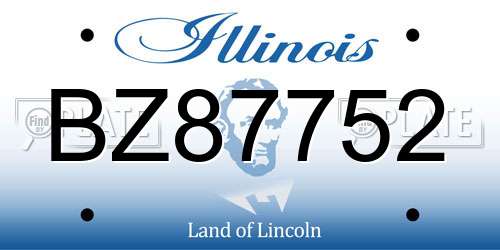 BZ87752 Illinois License Plate