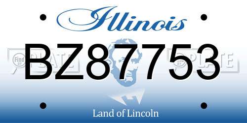 BZ87753 Illinois License Plate