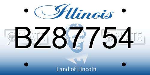 BZ87754 Illinois License Plate