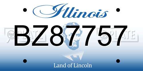 BZ87757 Illinois License Plate