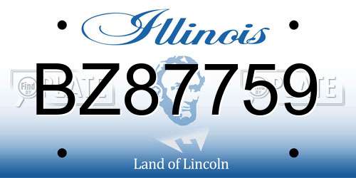 BZ87759 Illinois License Plate